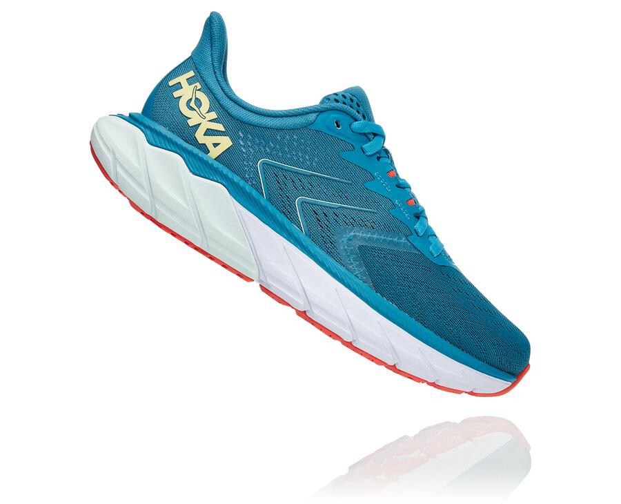 Hoka One One Womens Running Shoes - Arahi 5 - Blue/White - CTXR71854